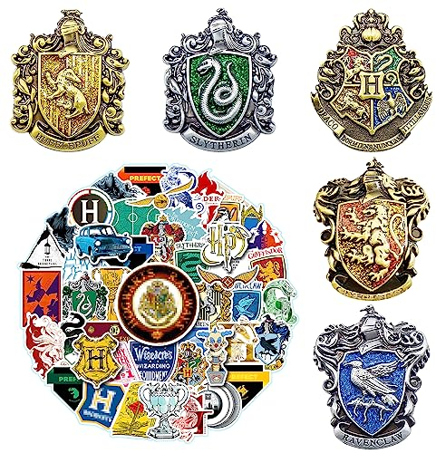 Pin Set 55 Stück, enthält 5 Broschen, 50 Aufkleber, Mitgebsel Kindergeburtstag, Kleine Geschenke für Kinder, Kinder Geburtstagsparty Geschenk Set