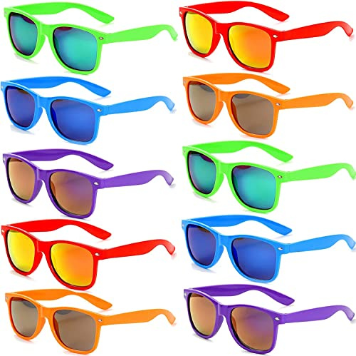 FSMILING Set Sonnenbrille Vintage 80er Jahre Partybrille für Männer und Frauen