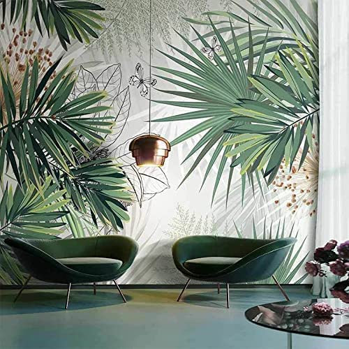 3D Plantes Tropicales Feuille De Palmier De La Forêt Tropicale Humide Papiers Peints Grands Autocollants , Papiers Peints Amovibles | Papier Peint Autocollant 3D Pou 140 (largeur) x 70 (hauteur) cm