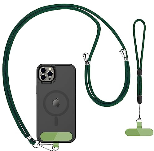 CACOE Phone Lanyard, Adjustable Crossbody Cell Phone Strap with Wrist Strap | Neck Strap x1, Wrist Strap x1, Pads x2, Anti-theft, Easy Charging, Tool-free installation,for most full-cover phone case