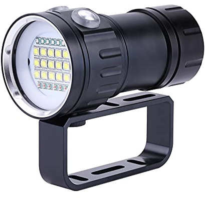 Linterna de buceo, linterna de buceo con fuente de alimentación recargable, linterna de buceo IPX8 18000lm 500M er luz de buceo brillante, linternas subacuáticas para buceo