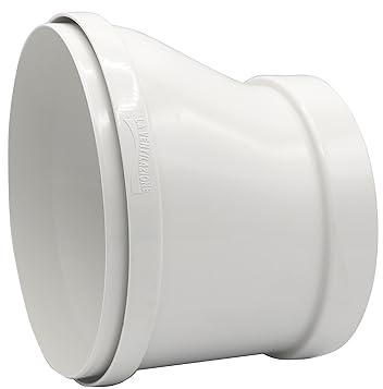 La Ventilazione CRCE1512B Reducción excéntrica para tubos redondos de ø 150 a ø 125 mm, blanca