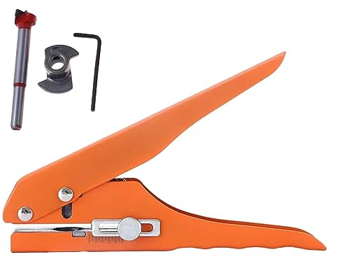 harayaa Perforatrice a foro singolo, utensile per punzonatrice, con pinza per punzonatura in metallo portatile in scala, pinza per punzonatura per bordi per, 15 mm con punta da trapano
