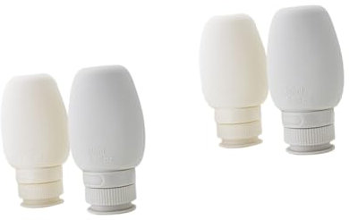 Didiseaon 4pièces Bouteilles De Voyage Silicone Étanches Flacons Rechargeables Pour Shampooing Et Cosmétiques Pratique Et Beige