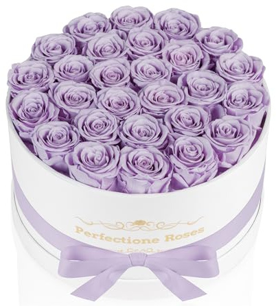 Perfectione Roses 27 Roses in a Box, Mothers Day Rose, Preserved Flowers for Her, Flowers for Delivery Birthday Gifts for Women (Lavender)