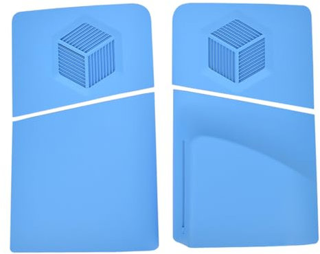 for PS5 Slim Faceplate Disc Edition, Console Cover Skin Separated Side Plate with Cooling Vents, Dustproof ABS Case Replacement Shell for Playstation 5 Slim Accessories (Light Blue)