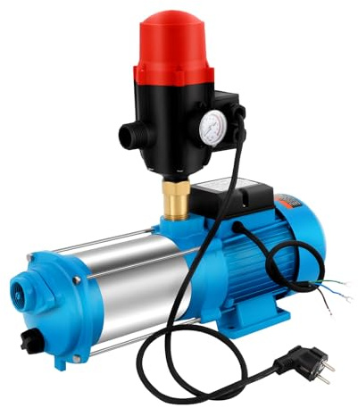 KEESUNG 1300W Steuerung Kreiselpumpe Gartenpumpe, Profi Jetpumpe mit Druckschalter Garten Hauswasserwerk für Bewässerung von Bauernhöfen, Teichen, Schutzklasse IP44, Max. Durchflussmenge 4000L/H, 9.8B