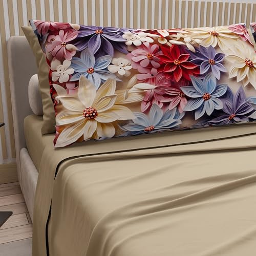 PETTI Artigiani Italiani - Lenzuola in Cotone con Federe in Stampa Digitale, Lenzuola Matrimoniali, Completo Letto Matrimoniale, Bali, 100% Made in Italy
