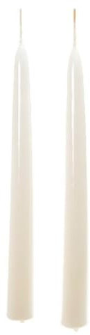 Coppia candele di natale a stelo lucide decorazione natalizia (Avorio)