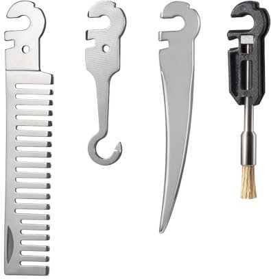 Roxon FT08 Construya Su Propio Accesorio Multiherramienta para la Multiherramienta Flex (4 Piezas Un Juego Incluido Peine, Punta Marlin, Mini Cepillo, Gancho) Bueno Para Exteriores Y Campamentos