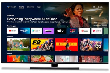 MEDION X14373 (MD 31256) 108 cm (43 Zoll) QLED Fernseher (Android TV, 4K, Dolby Vision HDR, Dolby Atmos & DTS X, Netflix, Prime Video, Smart TV)
