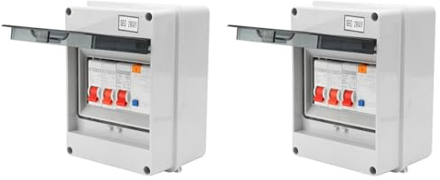 Unità Consumatore 2 Pezzi con RCD 40 A 30 MA e 2 MCB, Interruttore Automatico A Piccole Perdite A 2 Vie per Garage, Roulotte, Officine, Annessi