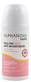 ALPHANOVA Roll on Anti mosquitos bebé – Sin alcohol – Alta tolerancia – Fórmula natural al eucalipto – 30 ml – Eficacia 6 h