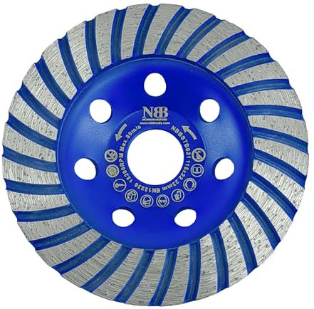 NBB Copa diamantada muela Disco molienda diamantado cuchillo amolado de alta eficacia y larga duración Rectificado en seco o húmedo en granito mármol baldosas cerámicas hormigón cemento (1, 115mm)