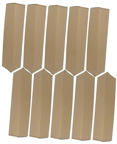 Operitacx Lot de 10 Boîtes Carton Triangulaires en Papier Kraft pour Emballage et Expédition, Design Ergonomique, Montage Facile, pour Déménagement et Stockage