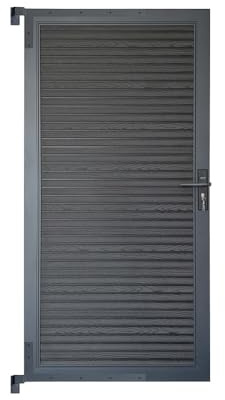 Home Deluxe WPC Gartentor CALLATOR PREMIUM Horizontale Paneele - 80 x 180 cm | Anthrazit