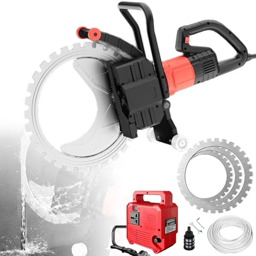 SHENGSHIYU Rozadora Sierra para Hormigón,Motor sin Escobillas de Cobre,8900W Alta Potencia,Corte sin Polvo para Piedra y Ladrillo y Pared,Diámetro del Disco de Diamante,410+520+600mm