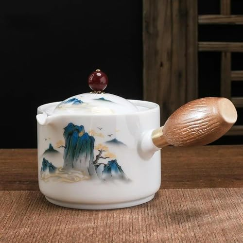 ADAOQIN Juego de té de cerámica, Tetera, Juego de té de Porcelana, Juego de té portátil, Juegos de té, Taza para té, Tetera giratoria