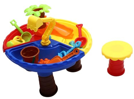 Yardwe Tavolo da Spiaggia per Plastica Sicura con Sabbia e Accessori per Esterni Assemblabile per Divertimento in Giardino e Spiaggia