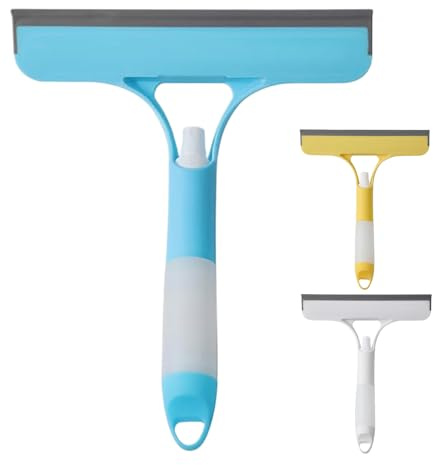 Wiper with Spray Function, Window Squeegee Cleaner with SprayBottle, 3 Pieces Spray Mops with Ergonomic Handle, Window Cleaning Tool for Bathroom, Kitchen, Car, Tiles, Mirrors