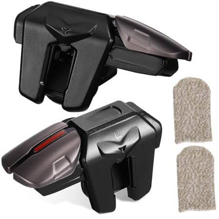 TOBBOMEY Déclencheurs de Jeu Mobiles Ergonomiques Manchons Doigt Respirants et Clip Antirayures Contrôleurs Tactiles Haute Sensibilité Compatibles Smartphones sans Retirer la Coque