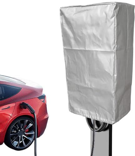 Rukjmqi Copertura Impermeabile per Stazione di Ricarica Veicoli Elettrici - Protezione Antipolvere per Colonnina di Ricarica Auto - Copertura Aderente per Parcheggio Pubblico Cortile Esterno