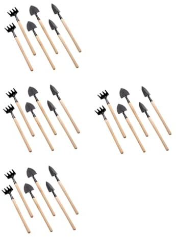 Angoily 8 Ensembles Set Mini Outils Jardinage pour Garçon Fille avec Pelle Transplantoir et Râteau à Manche Bois Kit Jardinage Intérieur Léger pour Fleurs et Légumes