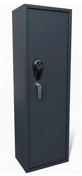 BRICOZONE Armadio Portafucili Blindato In Acciaio Con Serratura Di Sicurezza Chiusura Multipunto Vano Munizioni Antigraffio Certificato Custodia Armi Domestica Professionale Grigio Scuro (7 Posti)