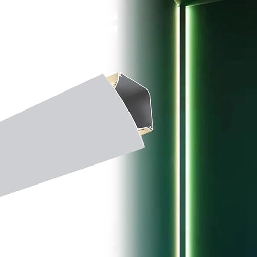 Aplique de Pared LED con Borde de Techo, zócalo, Tira de Aluminio Blanco, moldura de Corona indirecta para Sala de Estar, Pasillo y Exterior (7 m/23 pies)