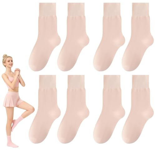 VPB 5 Paia Rosa Calzini da Danza Classica, Morbidi Traspiranti Senza Cuciture Calzini per per pilates, yoga, danza, balletto