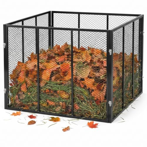 HomeLuxWorld Garten Komposter Metall, verzinkt, 750L, 100x100x75cm, Schwarz | Gartenkomposter zur Erstellung von Kompost mit Gartenabfällen, wetterfester Metallkomposter, Schneller Aufbau mit Stecksystem