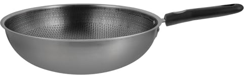 Amosfun Padella Antiaderente Nido d Ape Padella in Acciaio Inox Ispessita Manico in Bachelite per Frutti di Mare e Cottura su Tutti i Tipi di Fornelli