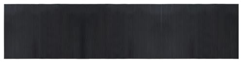 Heofavd Tapis en bambou noir, 70 x 300 cm, tapis antidérapant en bambou naturel, pour salon, couloir et cuisine, tapis en bambou résistant, rectangulaire