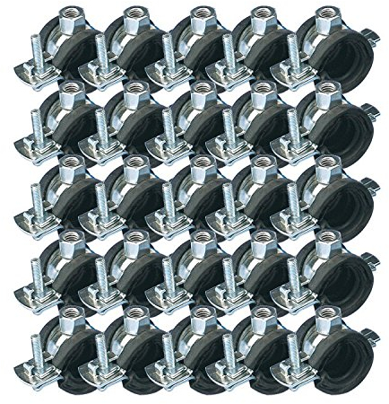 Selfio Rohrschelle Rohrhalter Schraubrohrschelle 12-14 mm 1/4 M8 25 Stück
