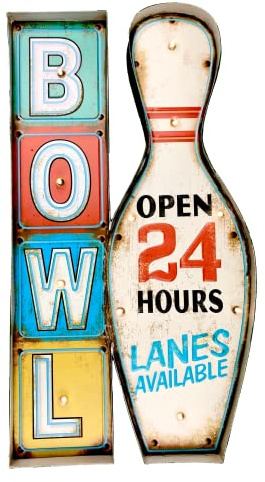 Cartel Retro Luminoso Cerveza Bar Restaurante Cafeteria Estilo Vintage Letrero Metálico de Artesanía Accesorios de Decoración Hogar de los Años 50 (Bowl)