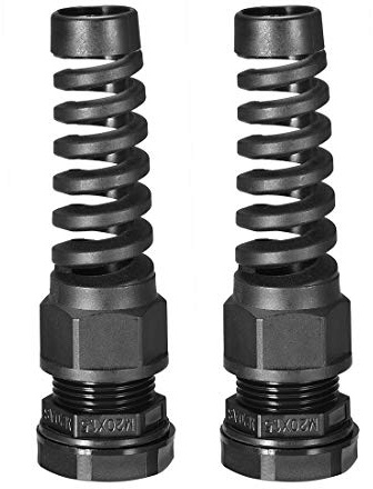 sourcing map M20 Cable Gland Waterproof IP68 Nylon Joint Adjustable Locknut with Strain Relief for 7-11mm Dia Wire, 2 Pcs
