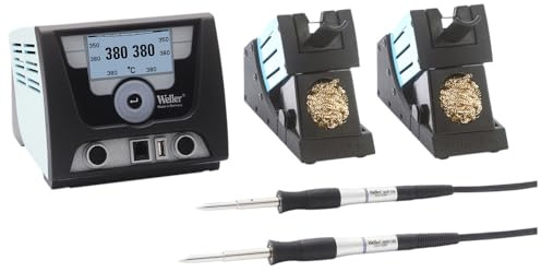 Weller 2-Channel Soldering Station WX 2020 T0053421699N (WX WX2020 Soldering Station T0053421699 Soldering Station) Power: 200 (255) W/Temperature Range: 50-550 °C/Dimensions L x W x H: 174 x 154 x 13