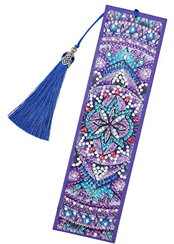 MWOOT 5D Mandala Diamant Malerei Set, DIY Lesezeichen, Malen Nach Zahlen Speziell Geformtes Diamant Malerei Kit für Kunsthandwerk