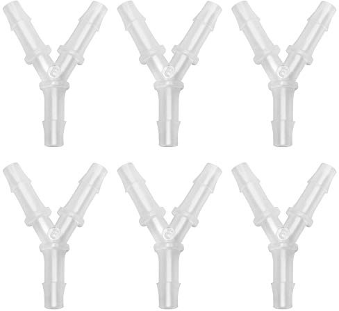 QWORK Y Förmige Luftschlauch Adapter, Aquarium Schlauchverbinder, hose connector, 7mm, 6 Stück