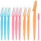9 Pcs Eyebrow Razors, Dermaplaning Blades for Face With 1 Pcs Eyelash Brush, Unisex Eyebrow Shaper, Face Shavers for Women, Trimmers With Cover