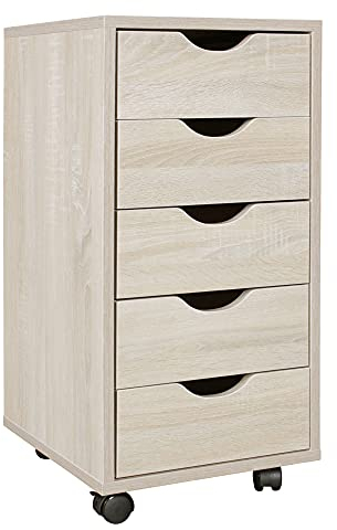 Rollcontainer, 5 Schubladen, MDF-Holz, Büro/Wohnzimmer - Stilvoller Stauraum - KADIMA DESIGN.