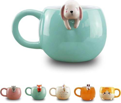 Winkee - Pet Friends Tasse Hase Fluffy I Super süße Kaffeetasse & Teetasse I Großer Becher- ca. 450 ml