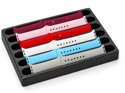 Watch Band Display Organizer – Wooden Strap Holder Stand - Compatible with All Apple iWatch Bands 38mm, 42mm and 44mm