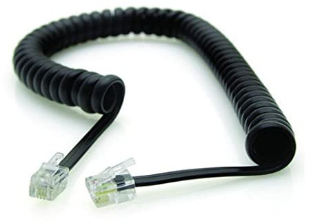 prometeo electronics Cavo telefonico a spirale 5mt da spina modulare RJ9 4P4C a spina modulare RJ9 4P4C - Colore Nero