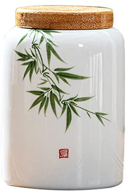 CAGFINY Ceramic Tea Canister Japanese Style Tea Coffee Sugar Storage Pots Jars Ceramic Traditional Tea Caddy for Kitchen