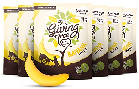 The Giving Tree Freeze Dried Fruit Crisps - Vegan, Gluten Free Nutritional Crisps (Banana, 38g (Pack of 6))
