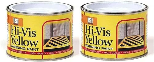 YSAMAX 2x 151 Coatings Good-Visibility Yellow Paint, Hi-Vis Yellow Color, Good-Build Tin for Road, Pedestrian Markings, Glossy-Finish, (Pack of 2, 180 ML)