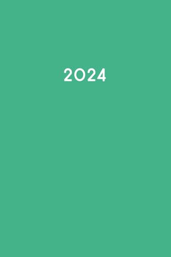 2024: Kalenderbuch 2024 A5 I 1 Tag 1 Seite I Mit inspirierenden Zitaten und extra viel Platz für Notizen I Farbe Mexican Mint Grün