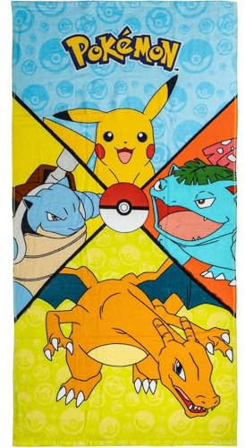 CERDÁ Life's Little Moments Pokémon Kinderhandtuch, Mehrfarbig, 70 x 140 cm, aus 100% Baumwolle, 320 g/m², kleines Handtuch, Pokémon-Druck, Originalprodukt, entworfen in Spanien