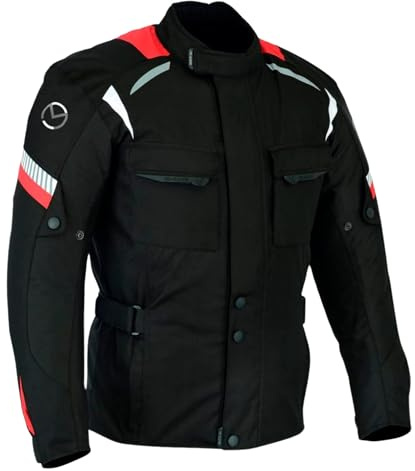 outletMOTARD Motorrad Jacke Herren mit Protektoren Winter und Sommer - Wasserdicht und Atmungsaktiv - Inklusive Schulter-, Rücken- und Ellbogenschutz